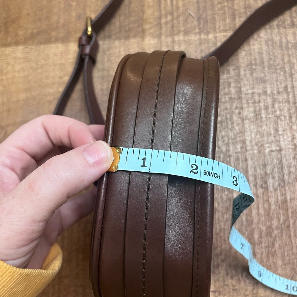 J Crew Elegant Brown 100% Leather Small Saddle Bag - Picture 10 of 10